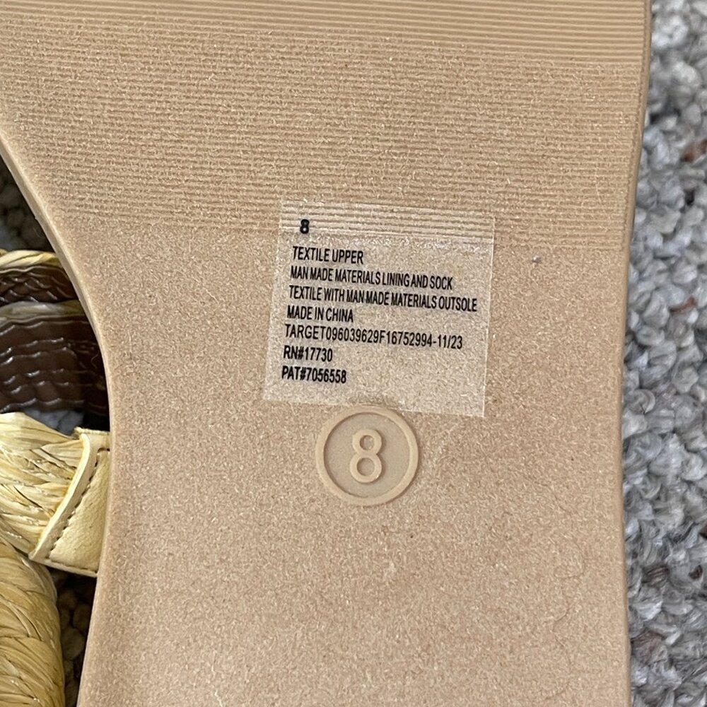 Universal Thread Platform Straw Sandal Size 8 Cro… - image 7